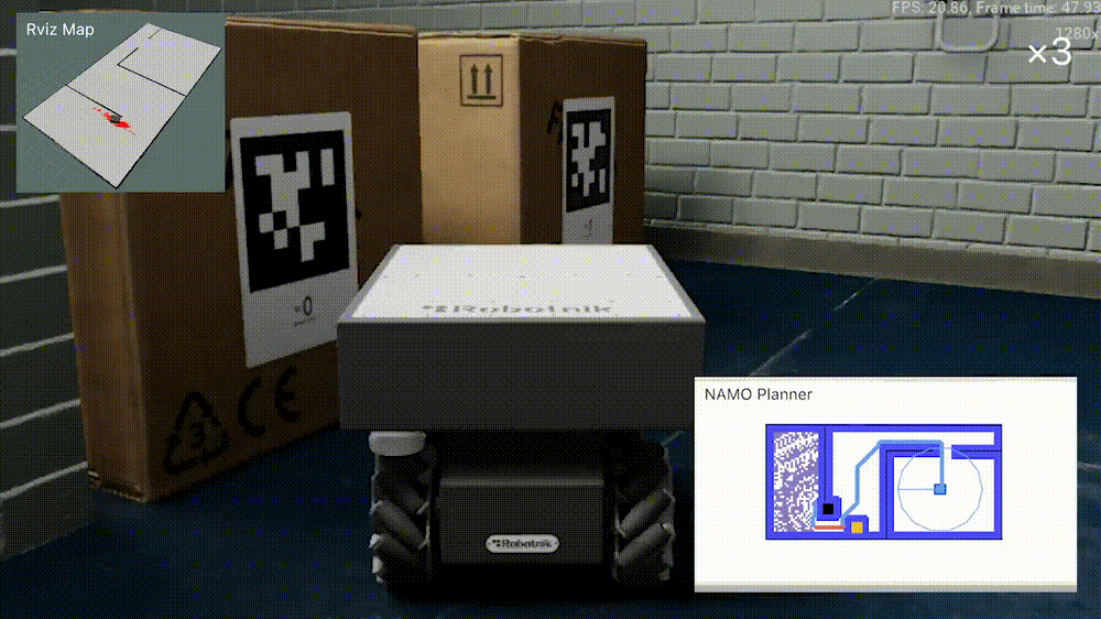 Ray-traced Navigation Among Movable Objects